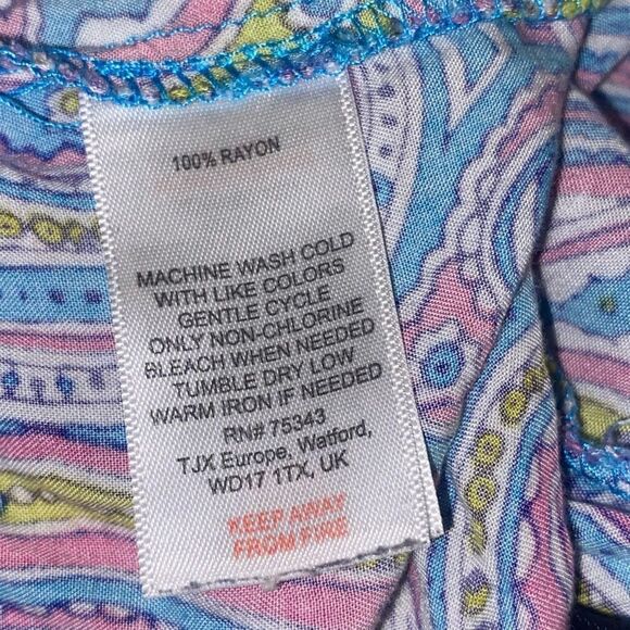 Cynthia Rowley Paisley Print Shirred Pocket Elastic Waist Jogger Pants Sz Large - Picture 7 of 7